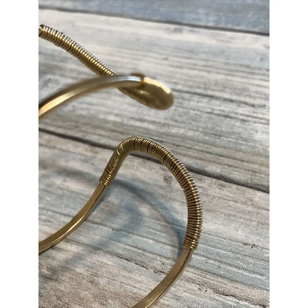 Wire Wrapped Cuff‎ Bracelet Artisan Unique Beads Minimalist NWOT Adjustable